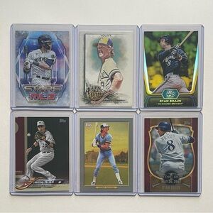 Lot of 6 Milwaukee Brewers Topps MLB Baseball Cards